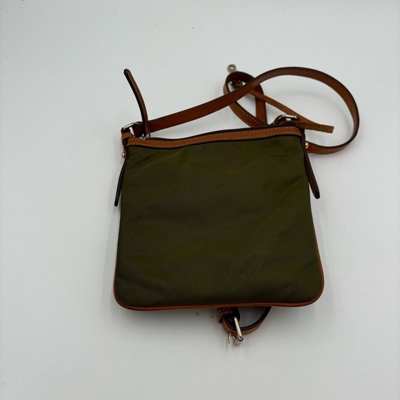 Dooney & Bourke Women’s Green Nylon Brown Leather Trim Crossbody Bag - Picture 2 of 6